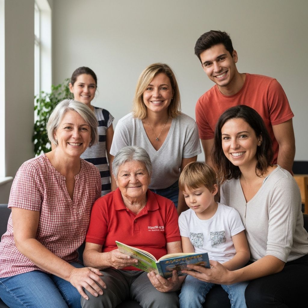 People helping in community